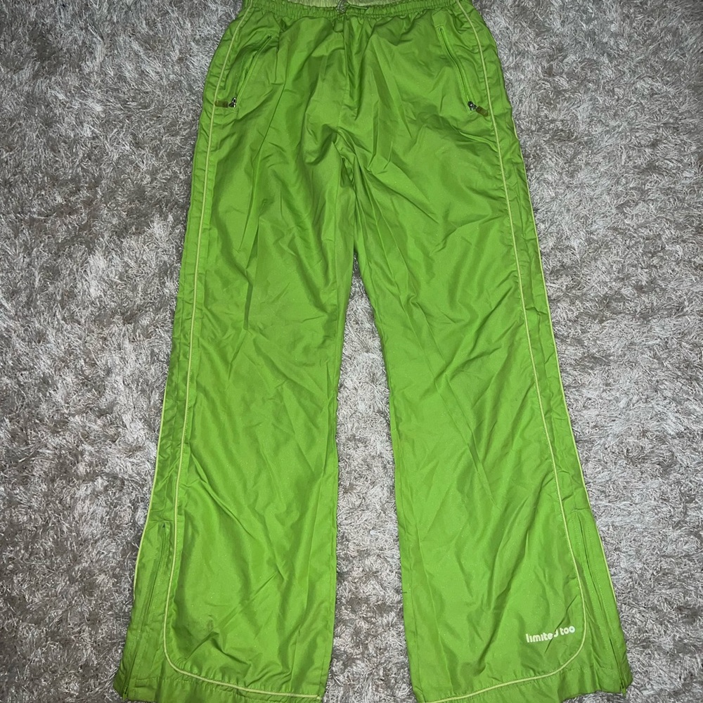 Y2K Lime Green Track Pants